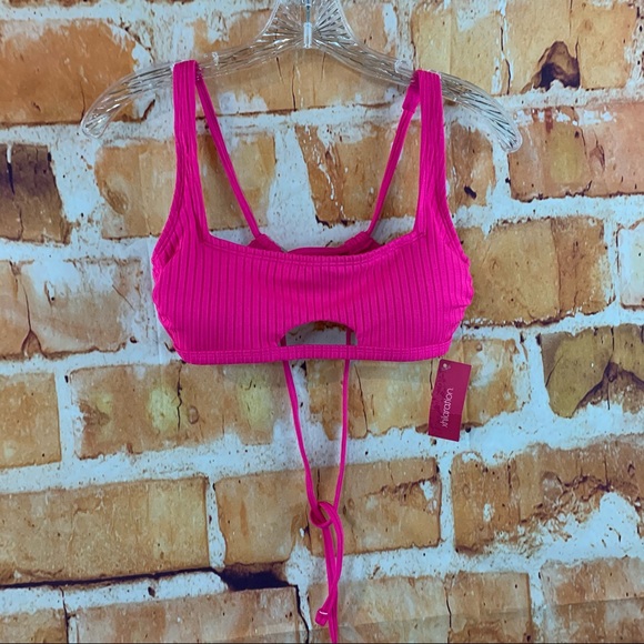 Juniors' Xhilaration Ribbed Front Cut Out Bikini - Picture 13 of 14